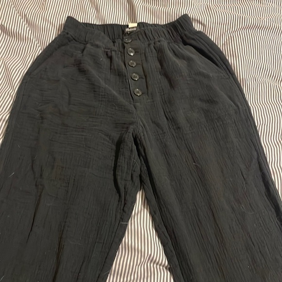 XS Madewell cotton-linen straight legged high rise elastic-waist pants - Picture 5 of 6